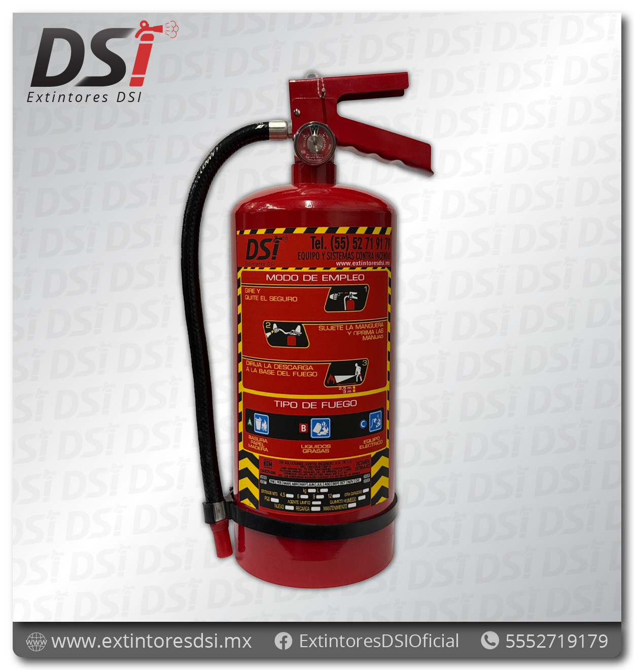 Extintor PQS Polvo Químico Seco ABC - 4.5 Kg